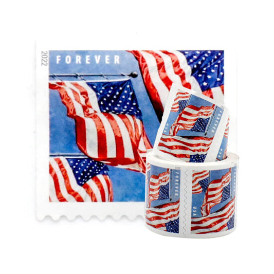 Coil/roll of 100 2022 American Flag Sealed USPS Forever Postage Stamps