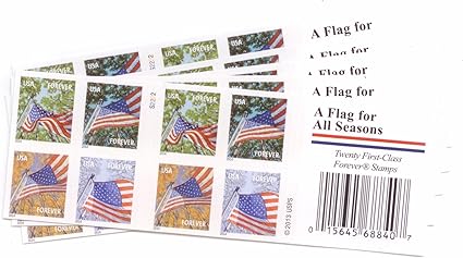 Vintage American Flag USPS Forever Postage Stamps (5) books of 20 (100 total)