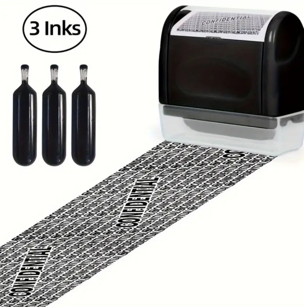 Identify Information Privacy Protection roller. 3 ink cartridges