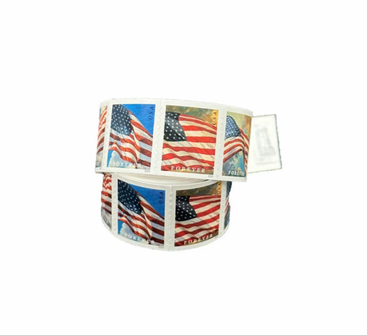 2024 American Flags Coil/roll of 100 Sealed USPS Forever Postage Stamps