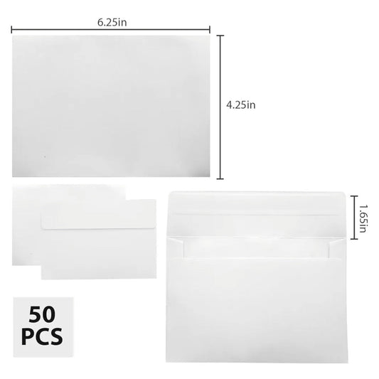 White 4x6 envelopes A4 (50 pack) printable invitations